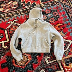 XS gray zip up hoodie